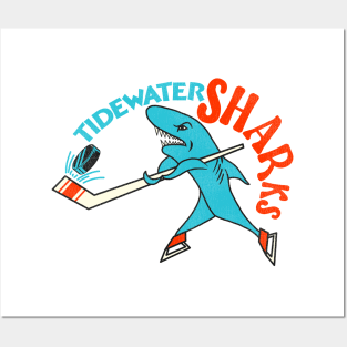 Defunct Retro Tidewater Sharks Hockey Team Posters and Art